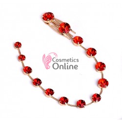 Accesoriu pentru par cu pini ACS02 cu Strasuri Rosi